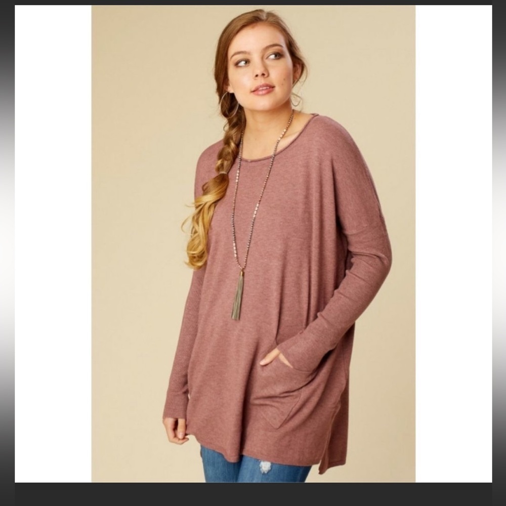 Altar’d State Lavender Oversized Long Sleeve Tee